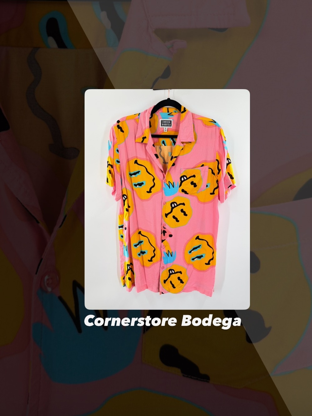 EUC Cornerstore Bodega Stoned Happy Face Shirt
